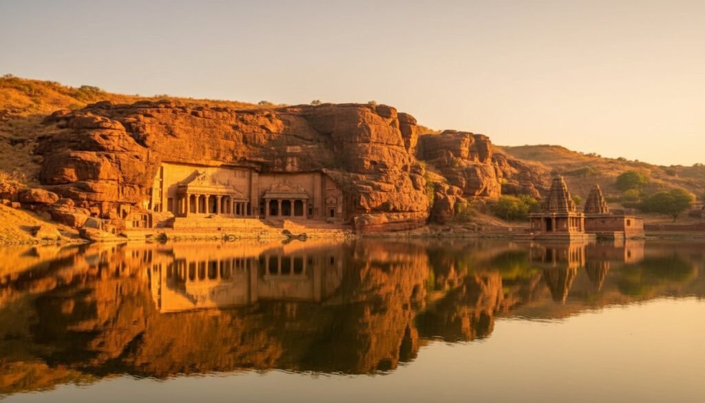 The Majestic Rock-Cut Caves of Badami: A Royal Descent into Chalukyan Splendor